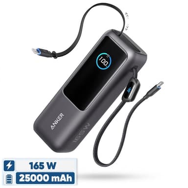 پاوربانک 165 وات انکر مدل A1695 ظرفیت 25000 میلی آمپر ساعت به همراه دو کابل USB-C
