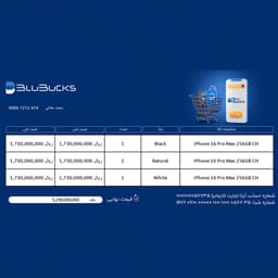 سبد اپل iPhone 16 Pro Max 256GB CH/A